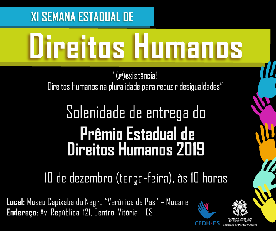 Convite Entrega do Prêmio de DH 2019