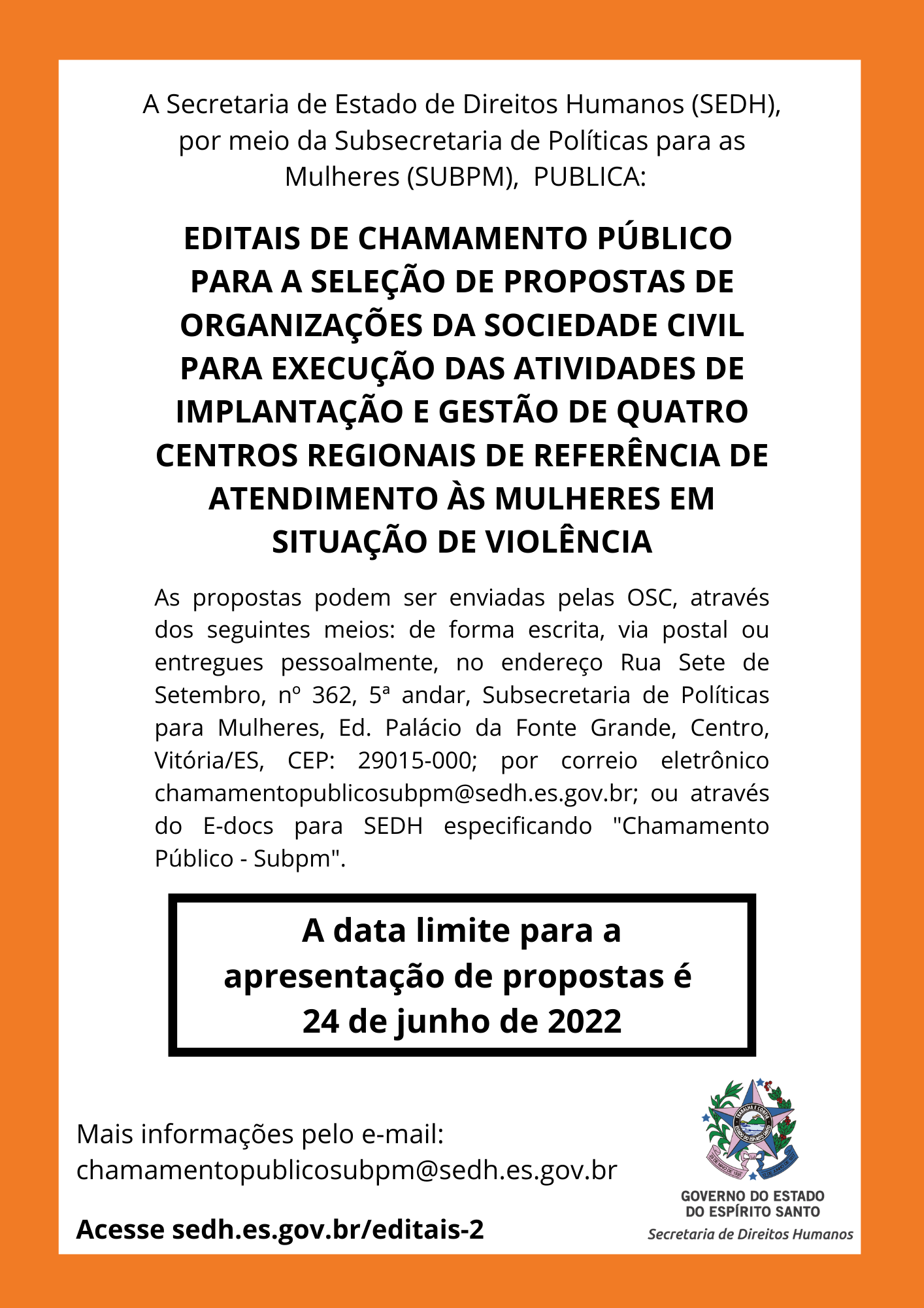 Editais - Centros de Referência Mulheres