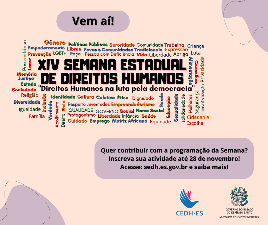 Inscrições - SEMANA ESTADUAL DE DIREITOS HUMANOS 2022